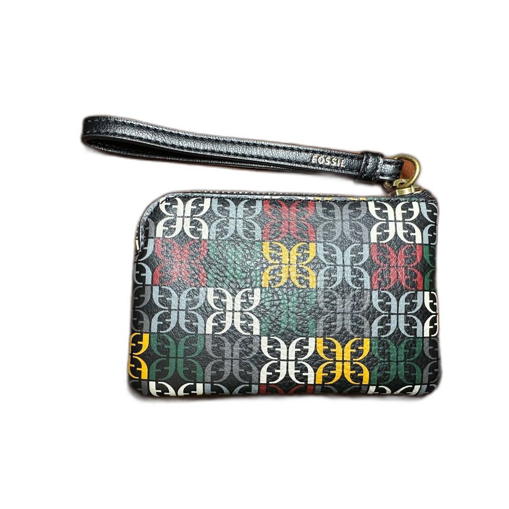 New! Fossil Sofia Multicolor Patterned Wristlet